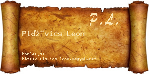 Plávics Leon névjegykártya